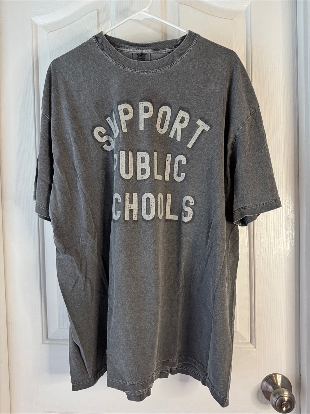 Comfort Colors Gray "Support Public Schools" Short Sleeve Tee